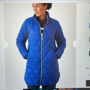 part two Olilas lightweight long puffer coat in blueprint- nwt